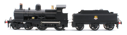 E/30-G "Dukedog" BR Class 4-4-0 BR Early Emblem Unlined Satin Black w/ Black Straight Frame & Churchward Tender Steam Locomotive