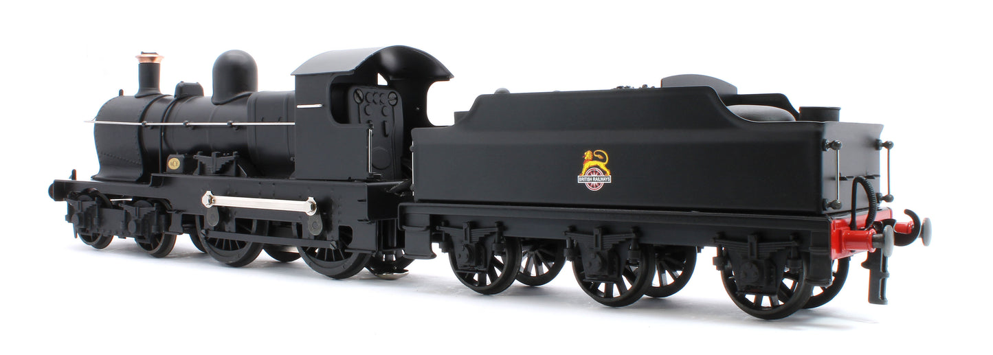 E/30-G "Dukedog" BR Class 4-4-0 BR Early Emblem Unlined Satin Black w/ Black Straight Frame & Churchward Tender Steam Locomotive