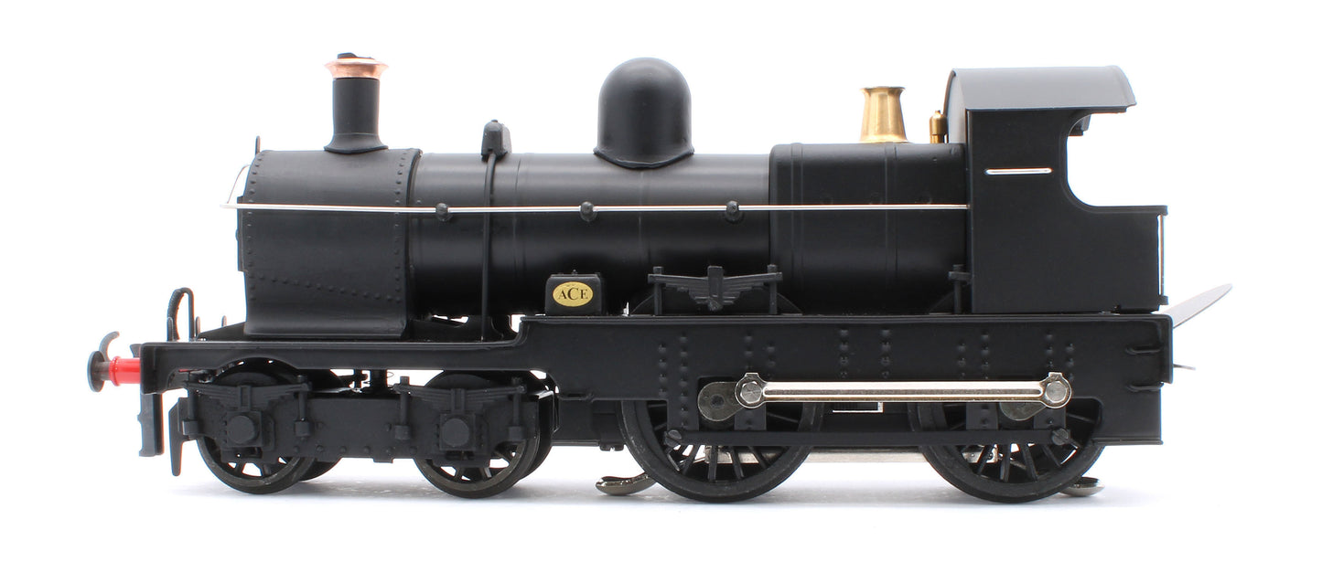 E/30-G "Dukedog" BR Class 4-4-0 BR Early Emblem Unlined Satin Black w/ Black Straight Frame & Churchward Tender Steam Locomotive