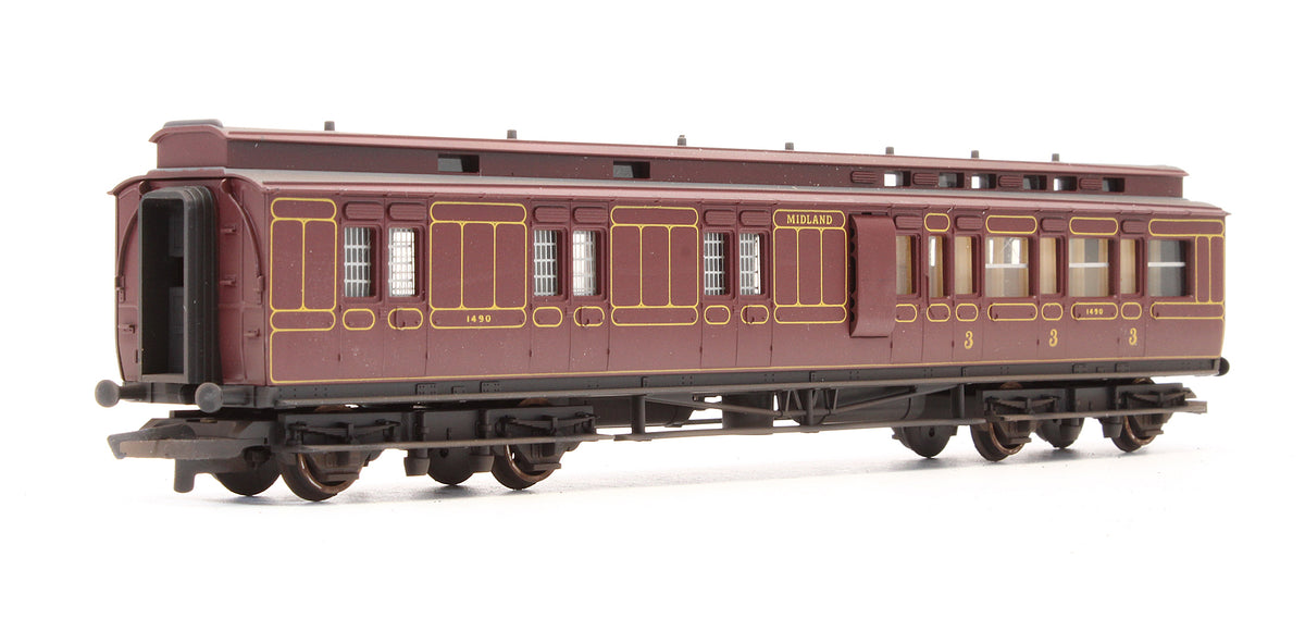 Pre-Owned MR Maroon Clerestory Brake 3rd Coach '1490' - Custom Weathered