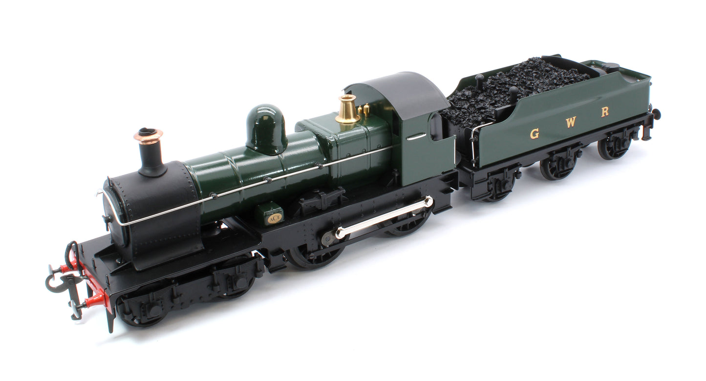 E/30-E1 "Dukedog" GWR Class 4-4-0 GW Unlined Green w/ Black Straight Frame & Churchward Tender Steam Locomotive