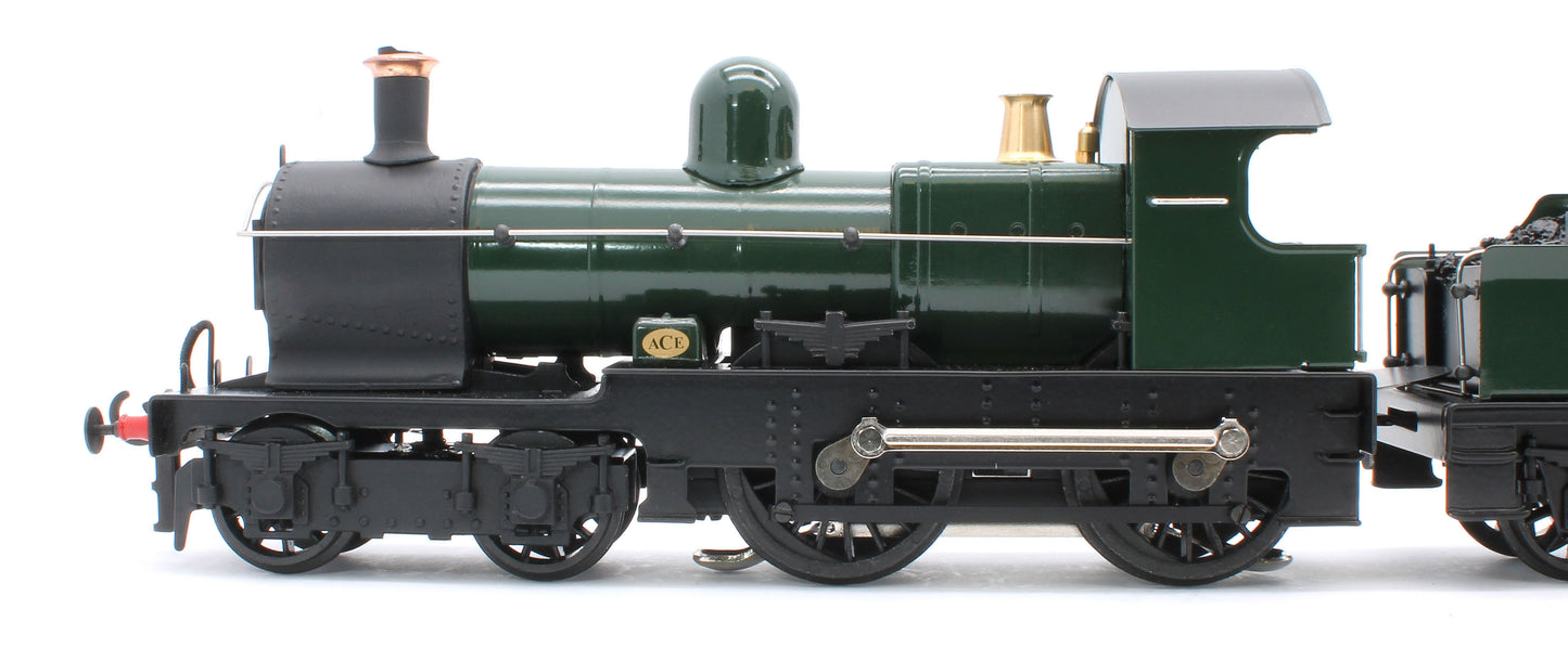 E/30-E1 "Dukedog" GWR Class 4-4-0 GW Unlined Green w/ Black Straight Frame & Churchward Tender Steam Locomotive
