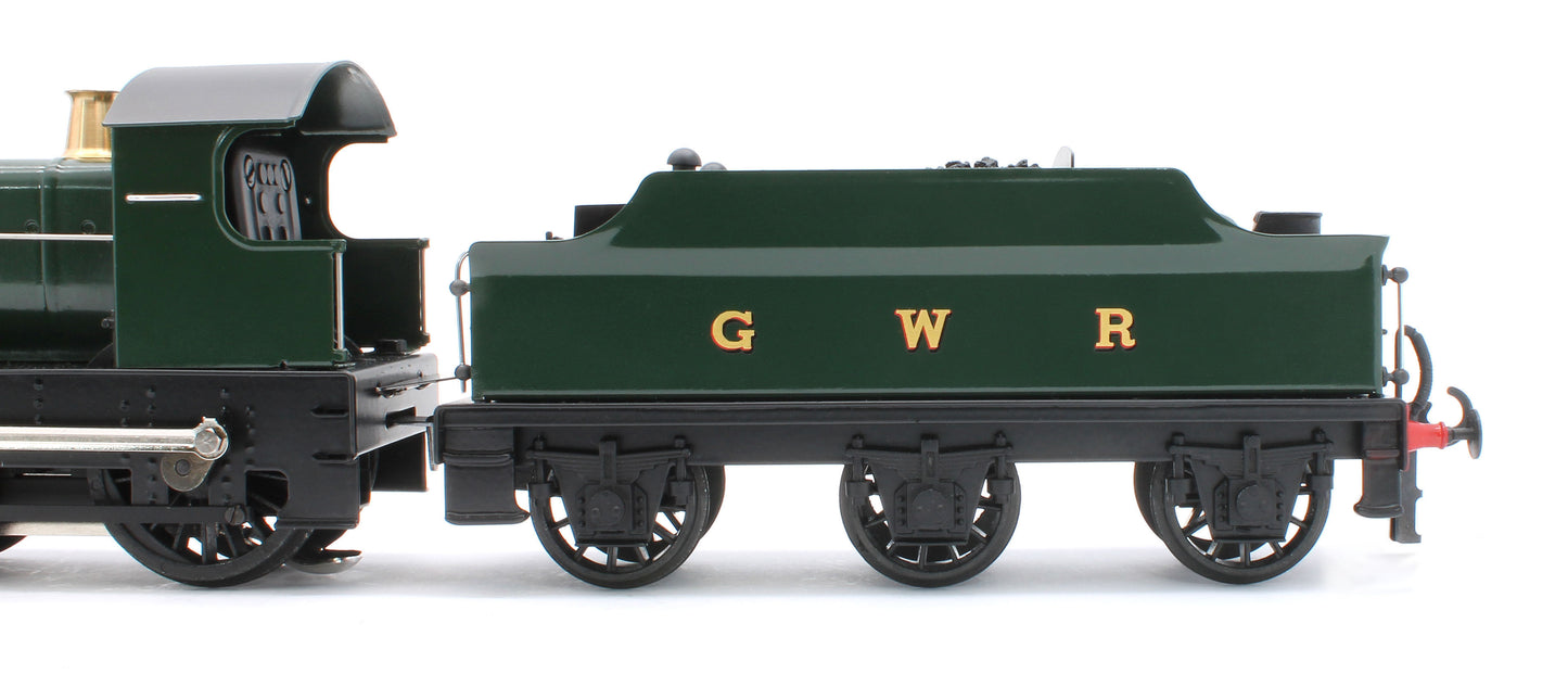 E/30-E1 "Dukedog" GWR Class 4-4-0 GW Unlined Green w/ Black Straight Frame & Churchward Tender Steam Locomotive