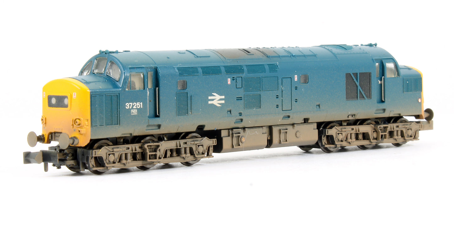Pre-Owned Class 37/0 37251 BR Blue Diesel Locomotive (Weathered)