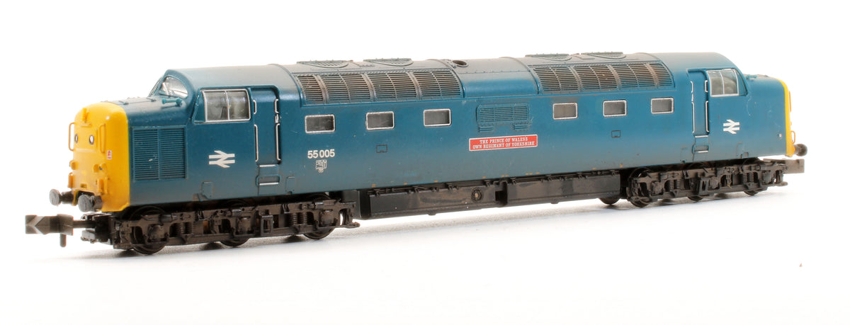 Pre-Owned 371-287 Class 55 Deltic 'The Prince Of Wales Own Regiment Of Yorkshire' BR Blue Diesel Locomotive - DCC Fitted - Custom Weathered