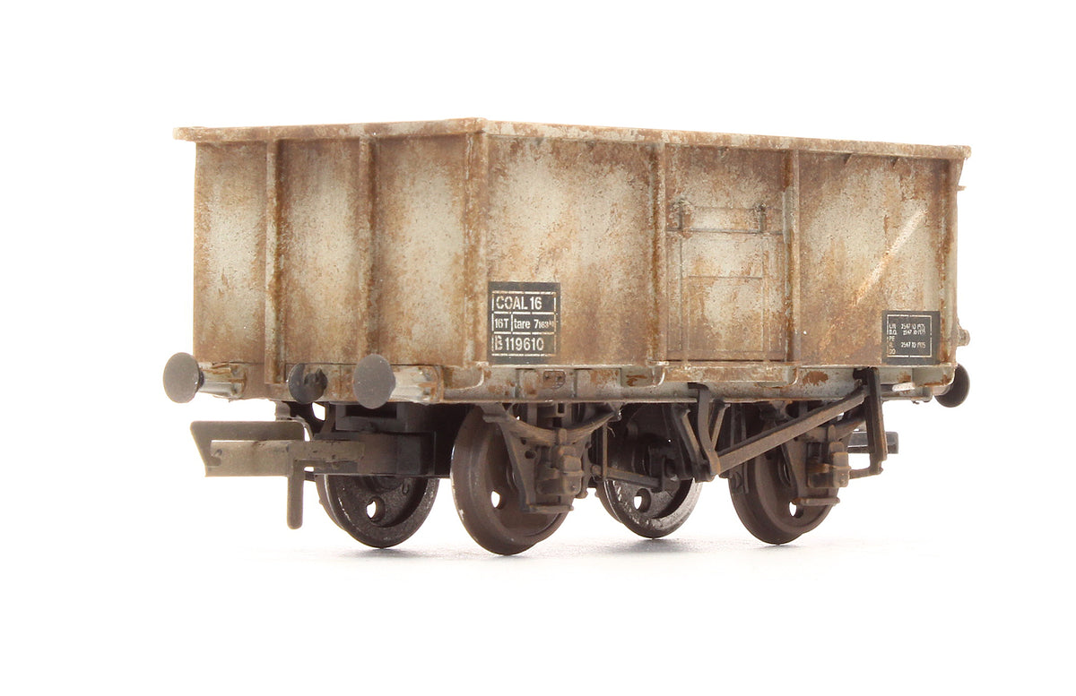 37-250H Pre-Owned 16T Steel Mineral Wagon BR Light Grey 'B 119610' - Custom Weathered