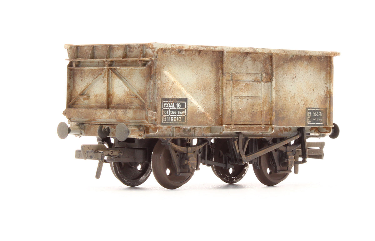37-250H Pre-Owned 16T Steel Mineral Wagon BR Light Grey 'B 119610' - Custom Weathered