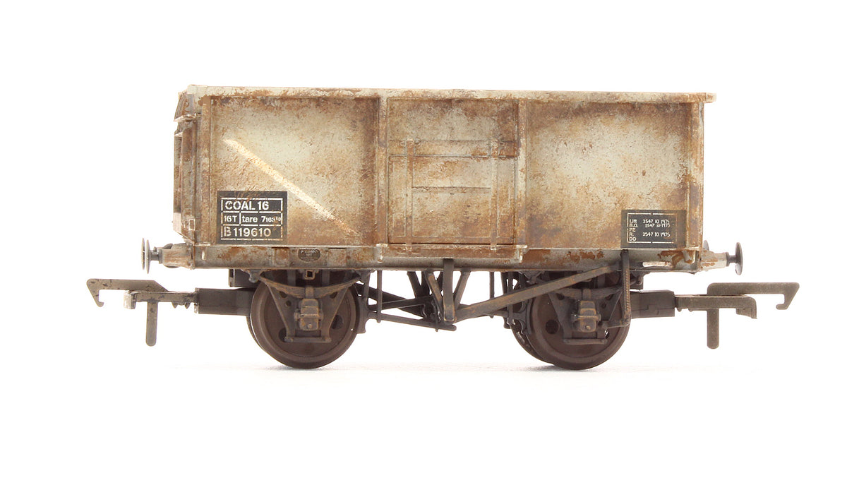 37-250H Pre-Owned 16T Steel Mineral Wagon BR Light Grey 'B 119610' - Custom Weathered