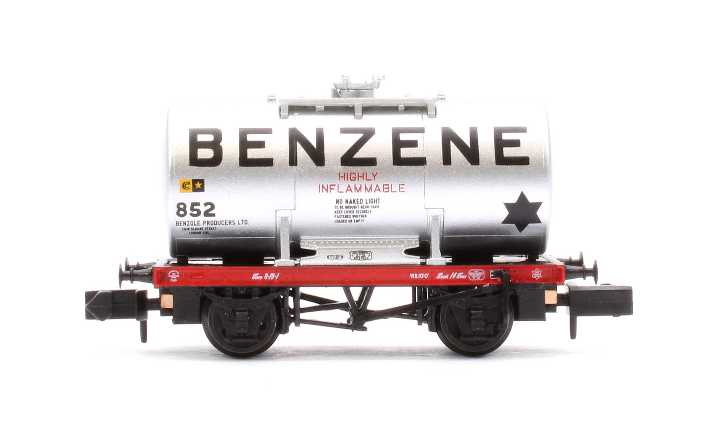 14T Anchor-Mounted Tank Wagon 'Benzene' Silver No. 852