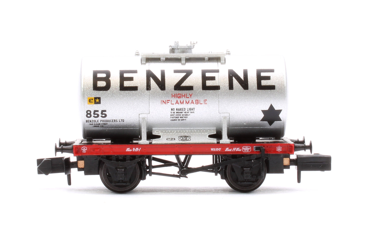 14T Anchor-Mounted Tank Wagon 'Benzene' Silver No. 855