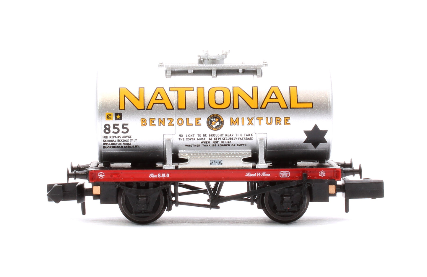 14T Anchor-Mounted Tank Wagon 'National Benzole' Silver No. 855