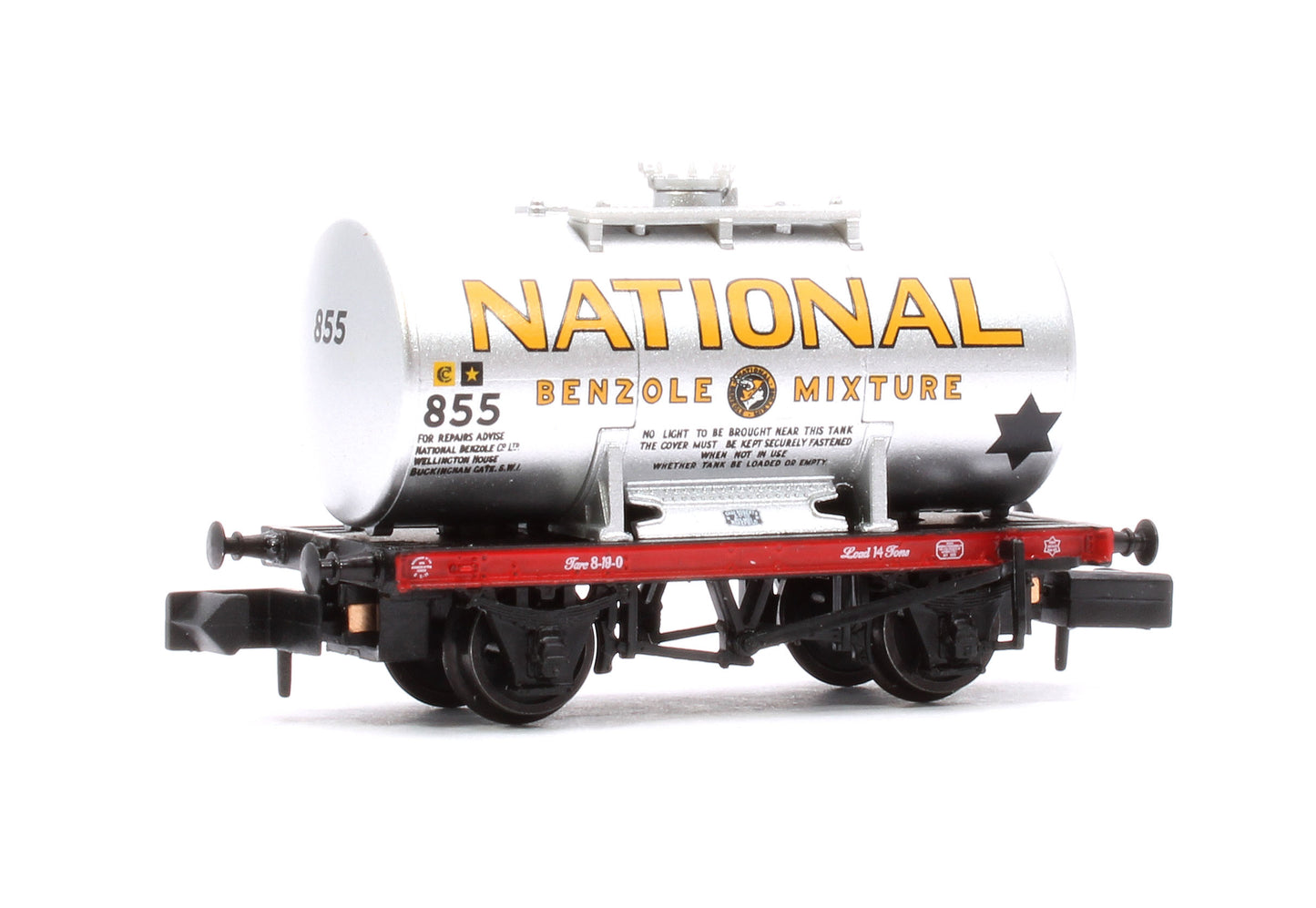 14T Anchor-Mounted Tank Wagon 'National Benzole' Silver No. 855