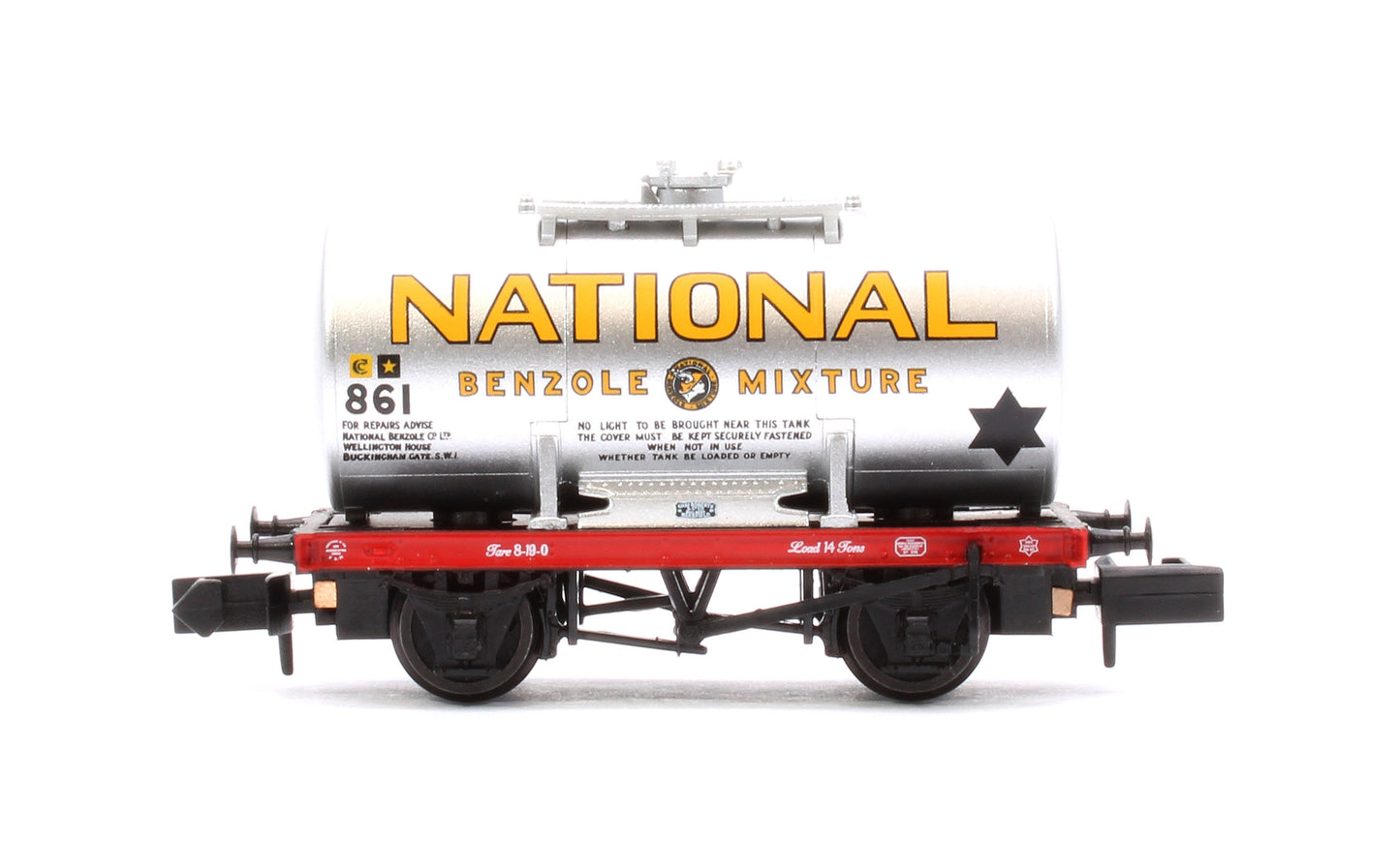 14T Anchor-Mounted Tank Wagon 'National Benzole' Silver No. 861