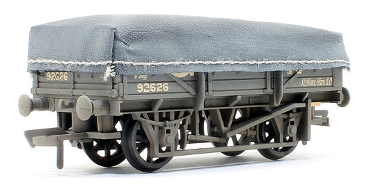 Pre-Owned 33-088A 5 Plank China Clay Wagon GWR Grey With Tarpaulin Cover No.92626 - Weathered