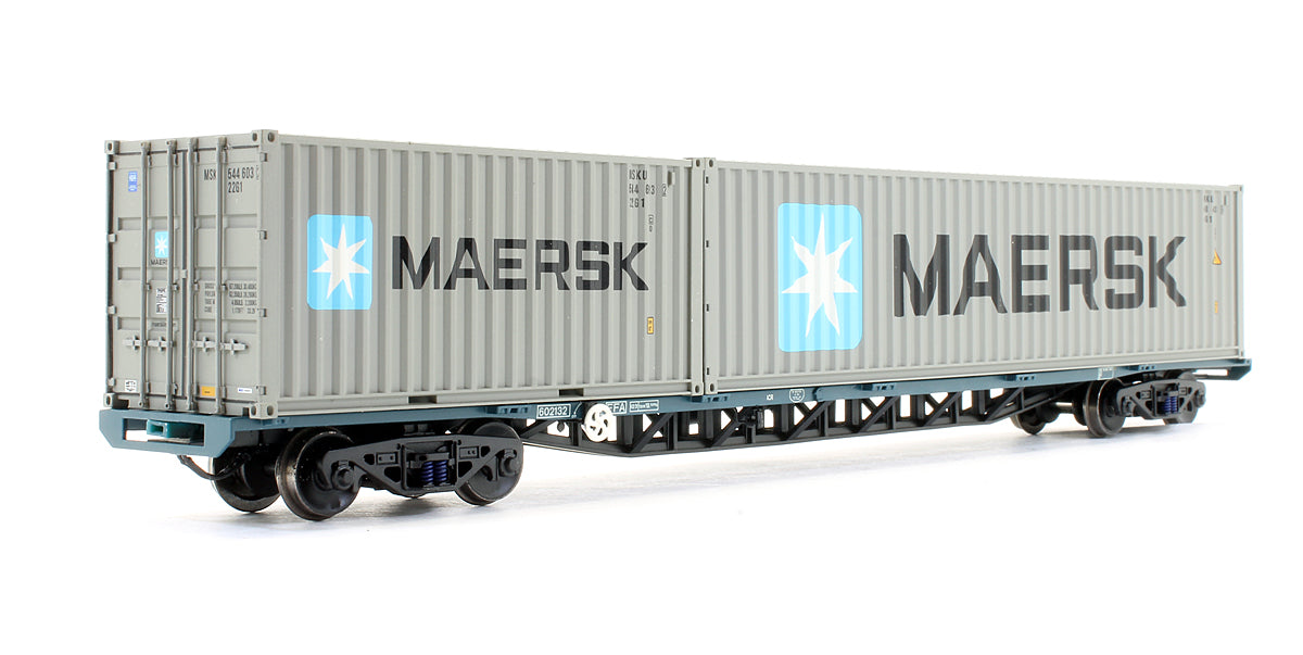 Pre-Owned FFA Freightliner Wagon BR Blue With Maritime Containers