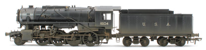 Bespoke Weathered 926501 USATC S160 2-8-0 GWR Wartime Black U.S.A on Tender No.1604 Steam Locomotive - DCC Sound & Deluxe Weathered