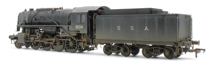 Bespoke Weathered 926001 USATC S160 2-8-0 GWR Wartime Black U.S.A on Tender No.1604 Steam Locomotive - Deluxe Weathered