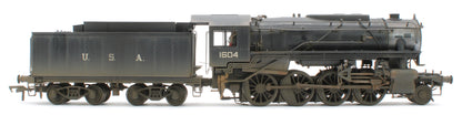 Bespoke Weathered 926001 USATC S160 2-8-0 GWR Wartime Black U.S.A on Tender No.1604 Steam Locomotive - Deluxe Weathered