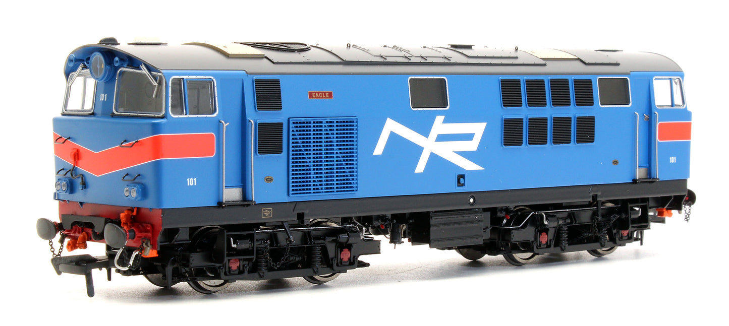 Pre-Owned IRM1324 NIR Blue wit h Red Chervrons DL Class Hunslet 101 'Eagle' Diesel locomotive