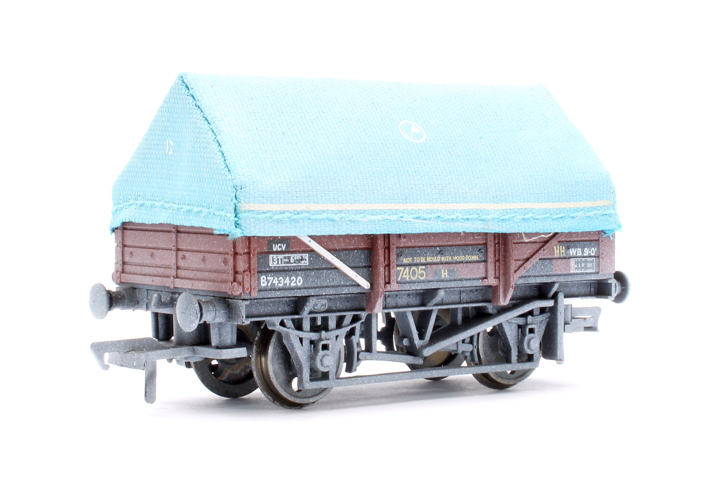 Pre-Owned 5 Plank BR Bauxite China Clay Wagon With Hood 'B743420' - Weathered