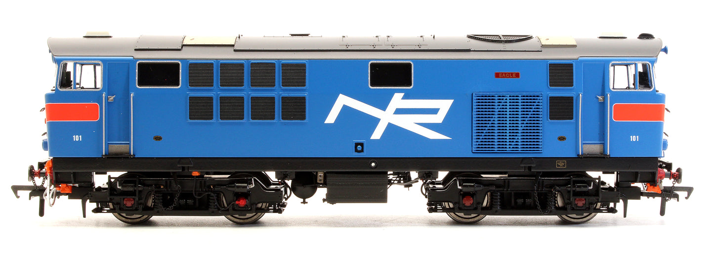 Pre-Owned IRM1324 NIR Blue wit h Red Chervrons DL Class Hunslet 101 'Eagle' Diesel locomotive