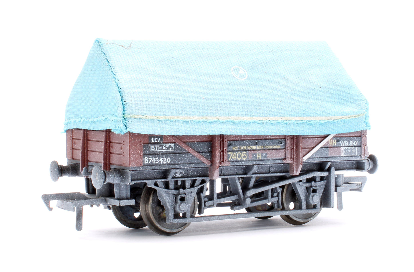 Pre-Owned 5 Plank BR Bauxite China Clay Wagon With Hood 'B743420' - Weathered