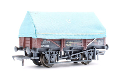 Pre-Owned 5 Plank BR Bauxite China Clay Wagon With Hood 'B743420' - Weathered