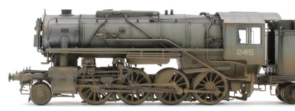 Bespoke Weathered 926002 USATC S160 2-8-0 LMS Wartime Dark Grey U.S.A on Tender No.2415 Steam Locomotive - Deluxe Weathered