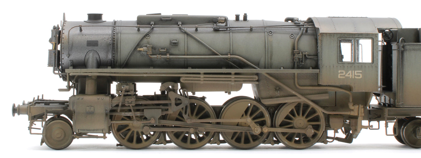 Bespoke Weathered 926502 USATC S160 2-8-0 LMS Wartime Dark Grey U.S.A on Tender No.2415 Steam Locomotive - DCC Sound & Deluxe Weathered