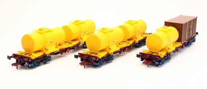 Pre-Owned IRM1080-WS CIE/IR 42ft Bogie Flat Wagon Weedspray Train - Set of 3