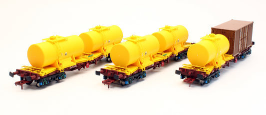 Pre-Owned IRM1080-WS CIE/IR 42ft Bogie Flat Wagon Weedspray Train - Set of 3