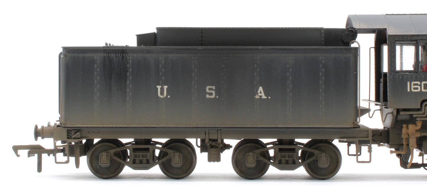 Bespoke Weathered 926001 USATC S160 2-8-0 GWR Wartime Black U.S.A on Tender No.1604 Steam Locomotive - Deluxe Weathered