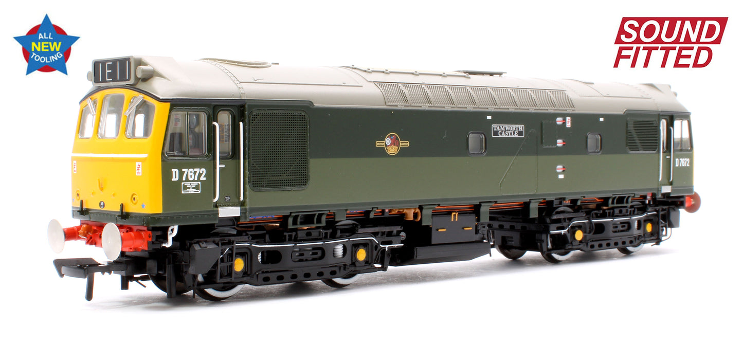 Class 25/3 D7672 'Tamworth Castle' BR Two-Tone Green (Full Yellow Ends) - DCC Sound