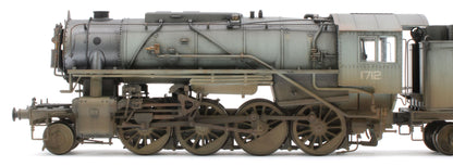 Bespoke Weathered 926003 USATC S160 2-8-0 LNER Wartime Light Grey U.S.A on Tender No.1712 Steam Locomotive - Deluxe Weathered