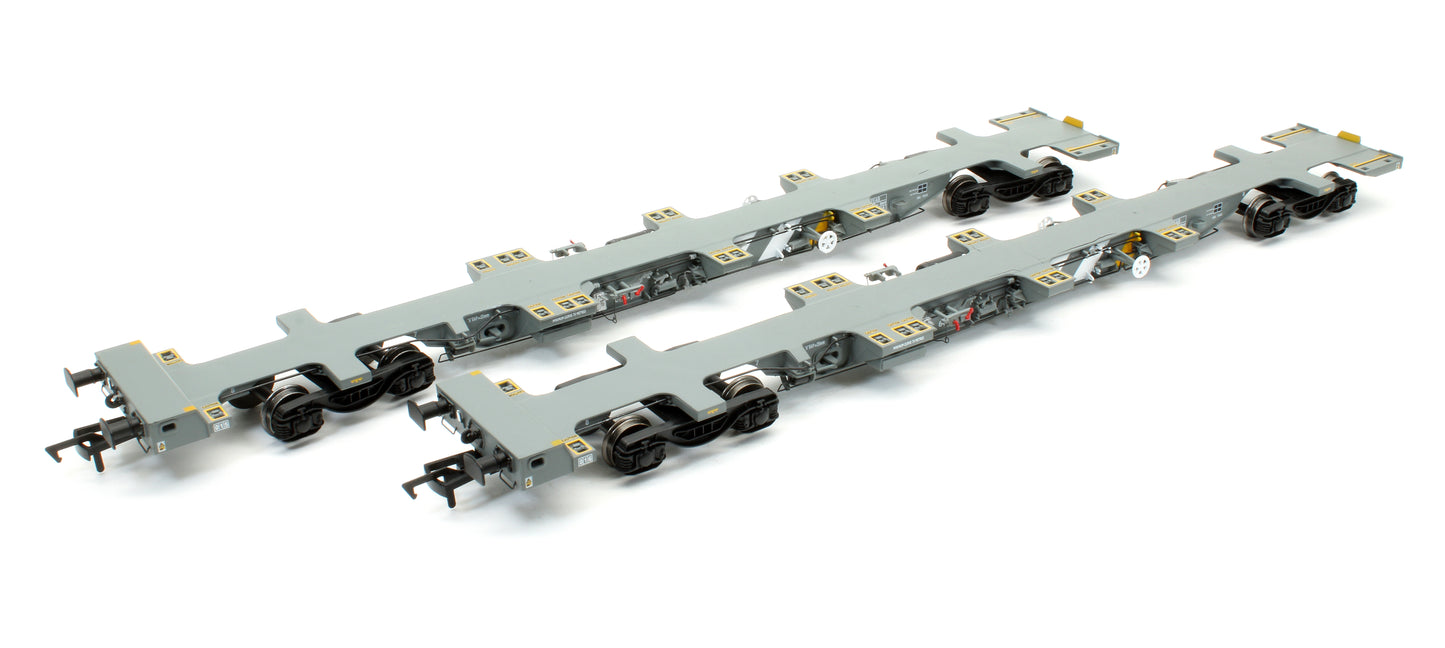 Pre-Owned B913REg FEA-B Container Flat Wagon Twin Pack Fastline 643019 & 643020 (Rail Express Limited Edition)