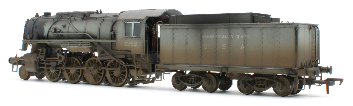 Bespoke Weathered 926004 USATC S160 2-8-0 SR Wartime Light Grey with Transportation Corps U.S.A on Tender No.2356 Steam Locomotive - Deluxe Weathered