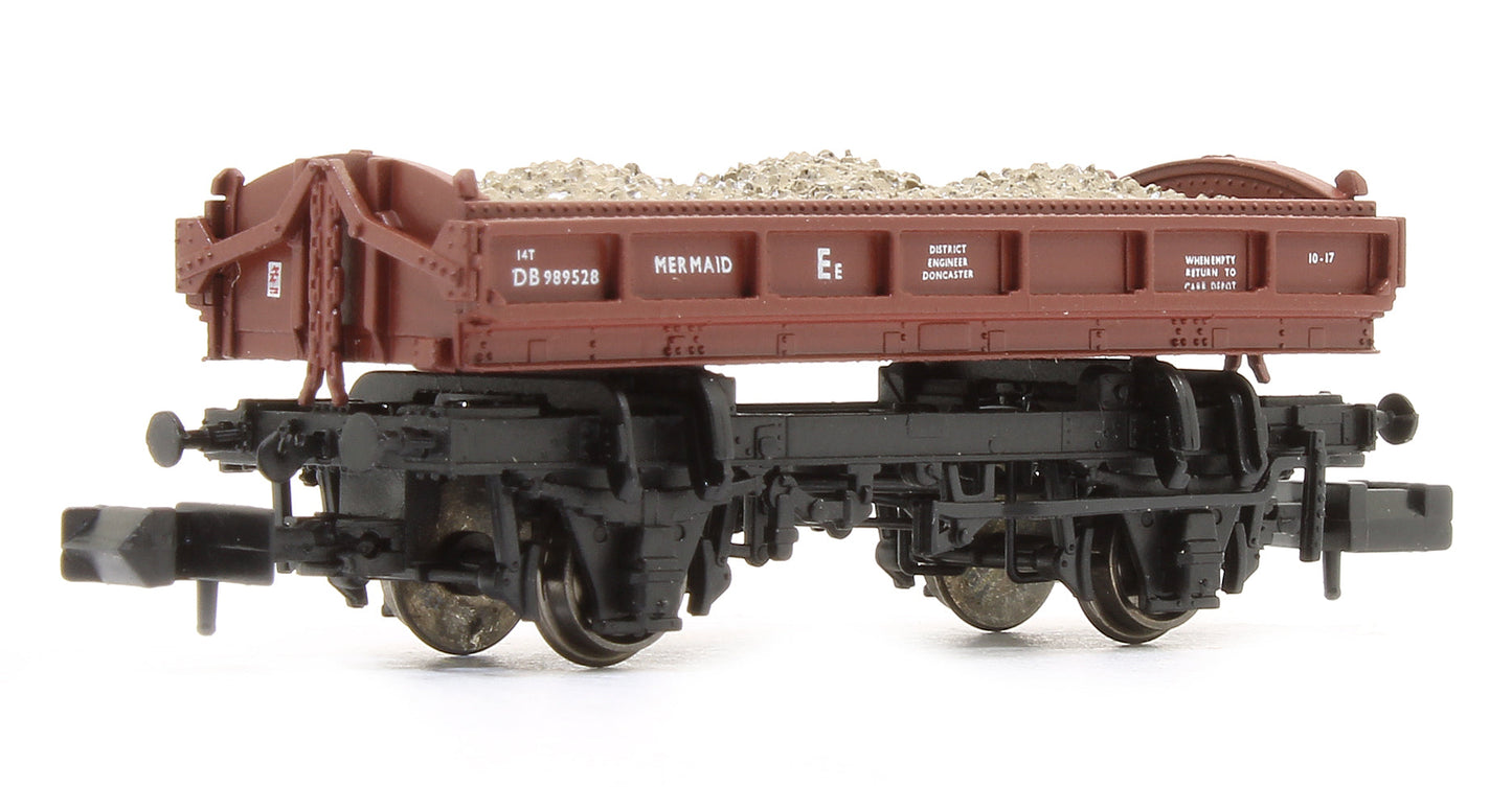 Pre-Owned E87539 14T 'Mermaid' Side Tipping Ballast Wagon BR Departmental Gulf Red No.989528