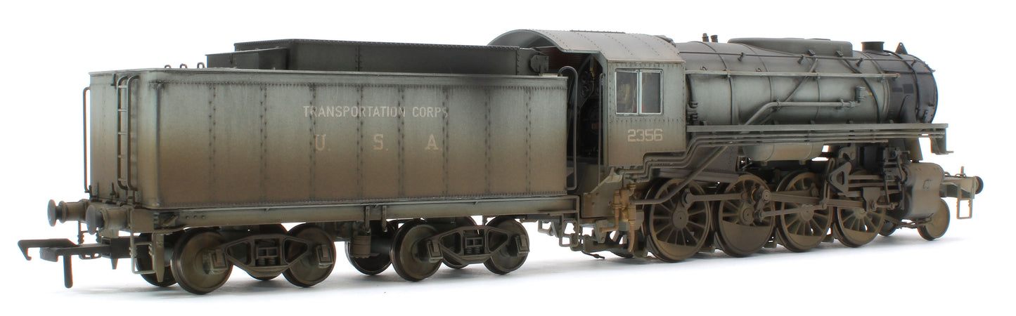 Bespoke Weathered 926004 USATC S160 2-8-0 SR Wartime Light Grey with Transportation Corps U.S.A on Tender No.2356 Steam Locomotive - Deluxe Weathered