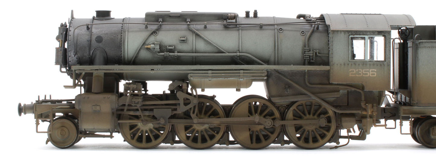 Bespoke Weathered 926004 USATC S160 2-8-0 SR Wartime Light Grey with Transportation Corps U.S.A on Tender No.2356 Steam Locomotive - Deluxe Weathered
