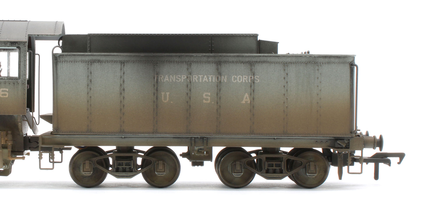 Bespoke Weathered 926004 USATC S160 2-8-0 SR Wartime Light Grey with Transportation Corps U.S.A on Tender No.2356 Steam Locomotive - Deluxe Weathered