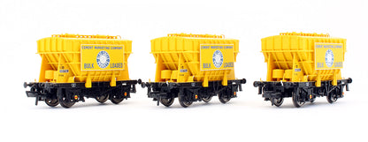 Pre-Owned 38-286 Set Of 3 Presflo 22T Cement Wagons Blue Circle Cement
