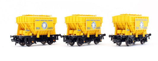 Pre-Owned 38-286 Set Of 3 Presflo 22T Cement Wagons Blue Circle Cement