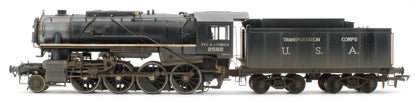 Bespoke Weathered 926513 USATC S160 2-8-0 'Pvt. H.J. O’Brien' Black with Transportation Corps U.S.A. on Tender No.2582 Steam Locomotive - DCC Sound & Deluxe Weathered
