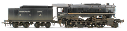 Bespoke Weathered 926013 USATC S160 2-8-0 'Pvt. H.J. O’Brien' Black with Transportation Corps U.S.A. on Tender No.2582 Steam Locomotive - Deluxe Weathered