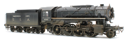 Bespoke Weathered 926513 USATC S160 2-8-0 'Pvt. H.J. O’Brien' Black with Transportation Corps U.S.A. on Tender No.2582 Steam Locomotive - DCC Sound & Deluxe Weathered