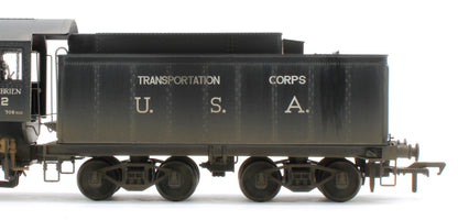 Bespoke Weathered 926513 USATC S160 2-8-0 'Pvt. H.J. O’Brien' Black with Transportation Corps U.S.A. on Tender No.2582 Steam Locomotive - DCC Sound & Deluxe Weathered