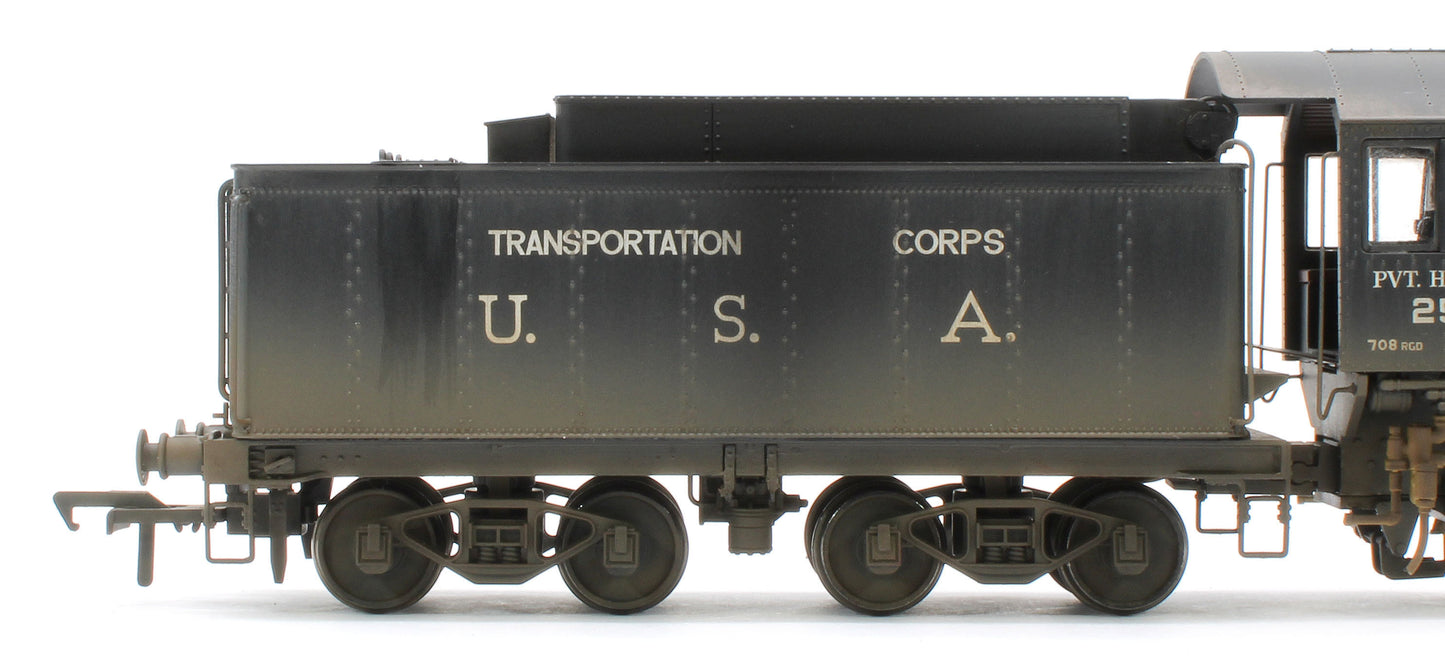 Bespoke Weathered 926513 USATC S160 2-8-0 'Pvt. H.J. O’Brien' Black with Transportation Corps U.S.A. on Tender No.2582 Steam Locomotive - DCC Sound & Deluxe Weathered