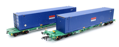 Pre-Owned 37-302 Intermodal Bogie Wagon With 45ft Swap Body Containers 'GE SEACO'