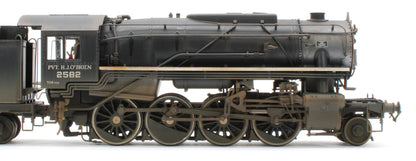 Bespoke Weathered 926013 USATC S160 2-8-0 'Pvt. H.J. O’Brien' Black with Transportation Corps U.S.A. on Tender No.2582 Steam Locomotive - Deluxe Weathered