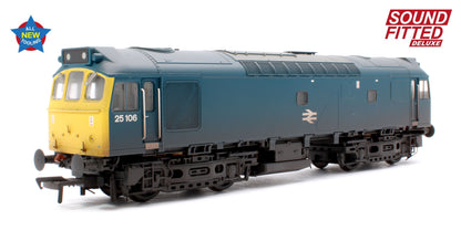 Class 25/2 25106 BR Blue Diesel Locomotive - DCC Sound Deluxe & Weathered